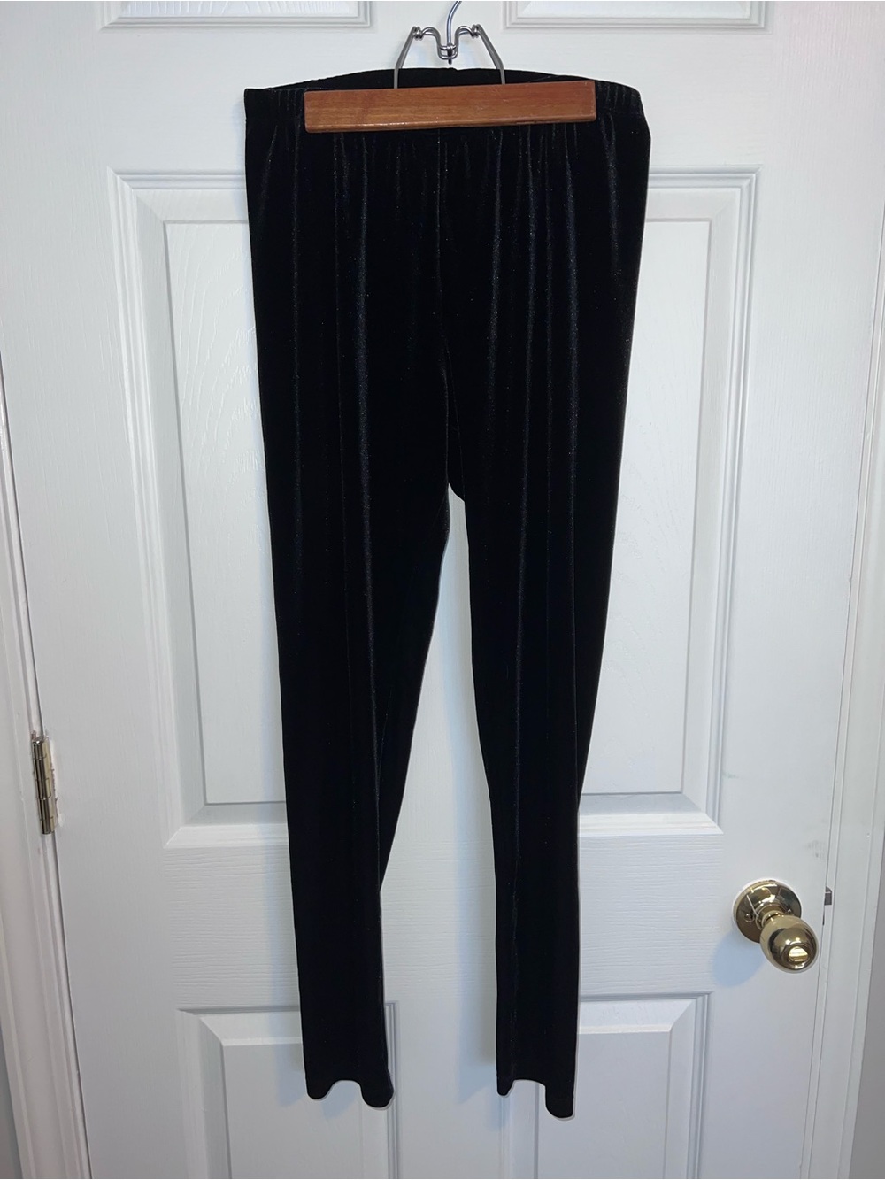 Girls XXL Black Velour Leggings